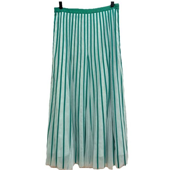 ME+EM Dresses & Skirts - ME + EM Green Tulle Maxi Skirt Striped Fairy Sz 6 Original $495.